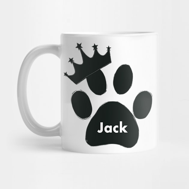 Jack cat name made of hand drawn paw prints by GULSENGUNEL